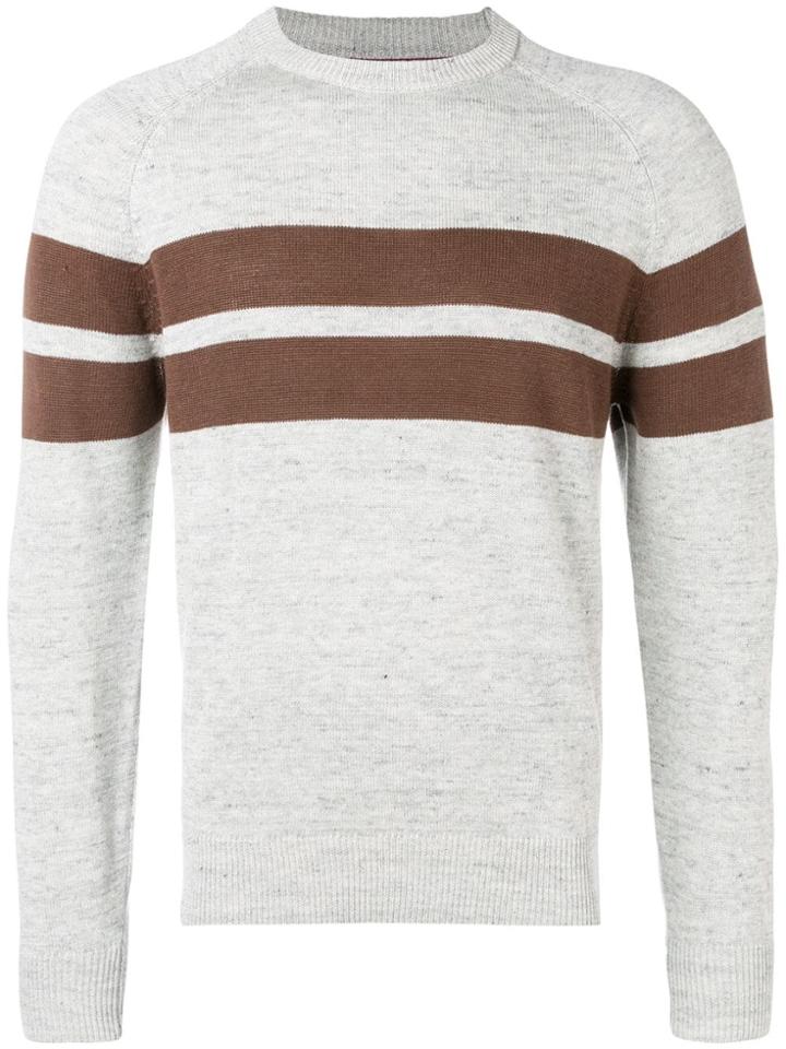 Brunello Cucinelli Contrast Stripe Jumper - Grey