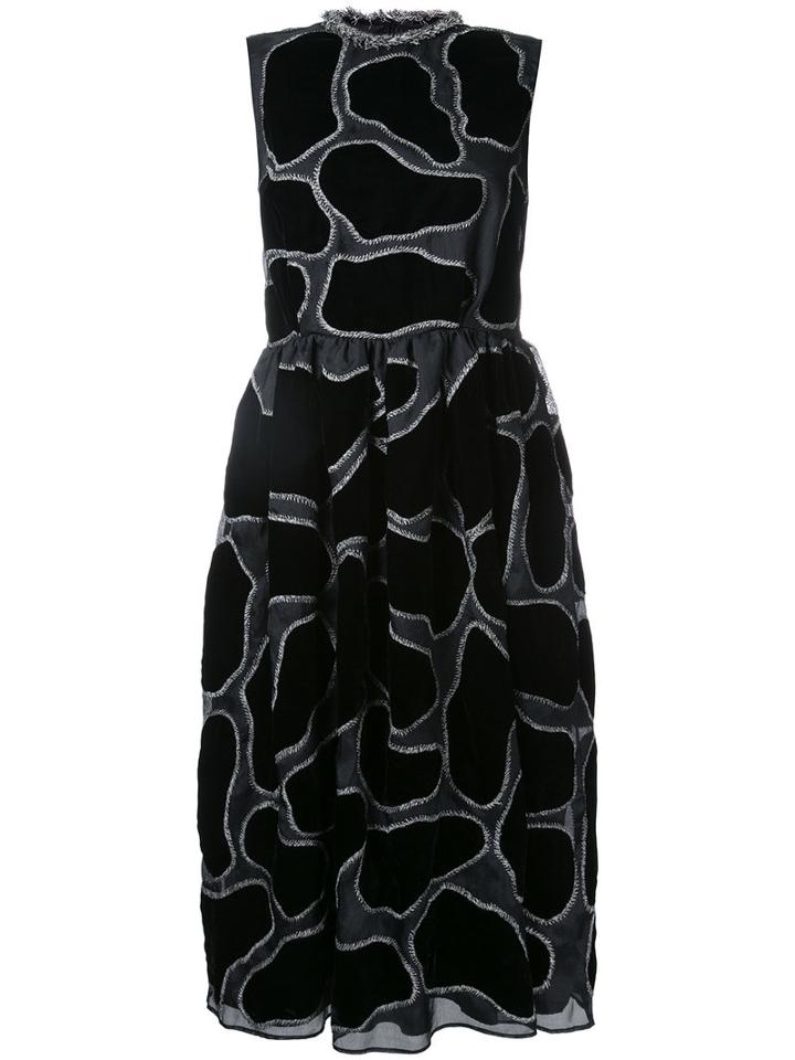 Jupe By Jackie Embroidered Midi Dress, Women's, Size: Small, Black, Silk