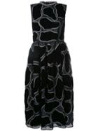 Jupe By Jackie Embroidered Midi Dress, Women's, Size: Small, Black, Silk