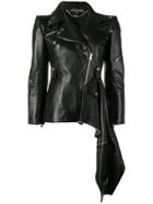Alexander Mcqueen Hanging Detail Biker Jacket - Black