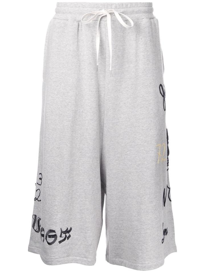 Maison Mihara Yasuhiro Multiple Embroideries Shorts, Men's, Size: 46, Grey, Cotton