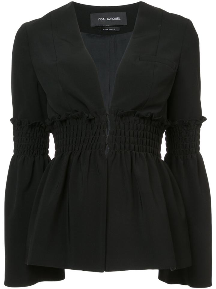 Yigal Azrouel Smock Detail Blazer - Black