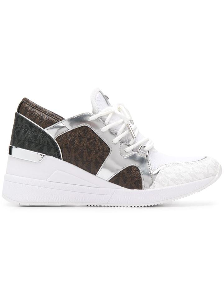 Michael Michael Kors Monogram Print Sneakers - White