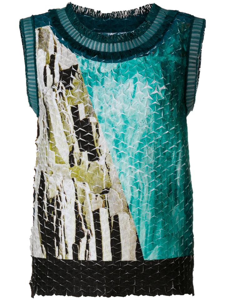 Issey Miyake Textured Tank Top - Blue