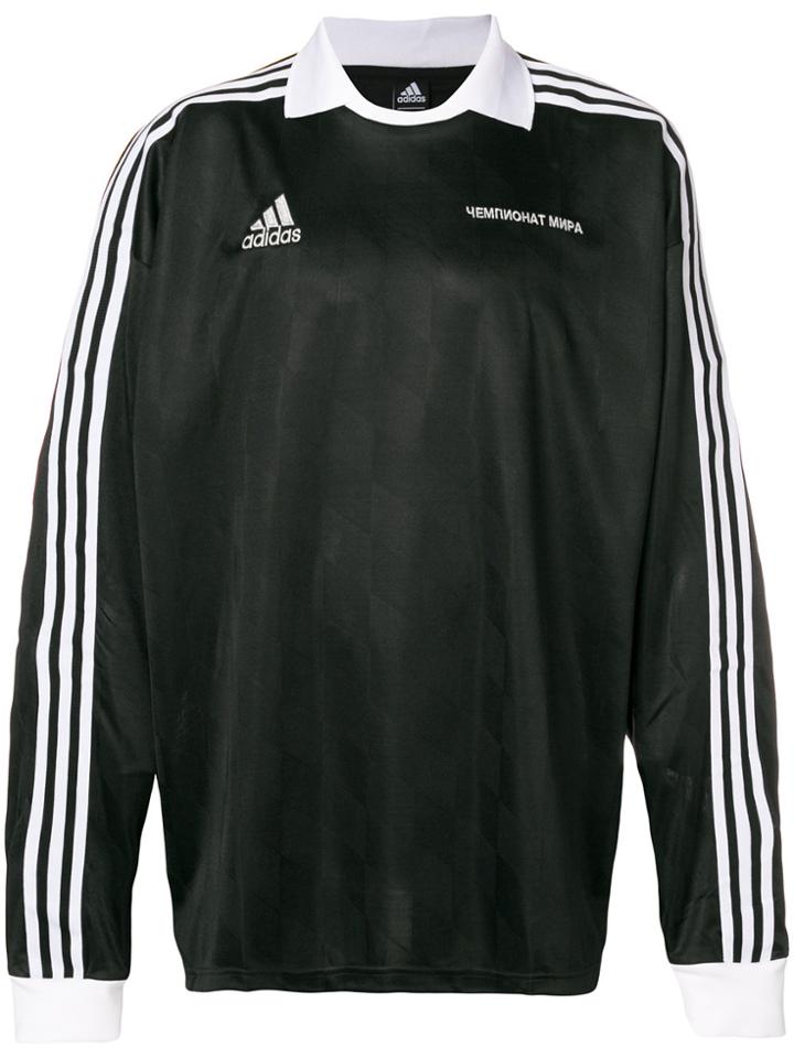 Gosha Rubchinskiy Logo Long-sleeve Polo Top - Black