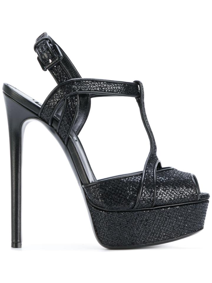 Casadei Peep-toe Sandals - Black
