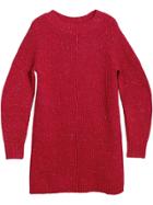 Burberry Rib Knit Wool Cashmere Mohair Sweater Dress - Red