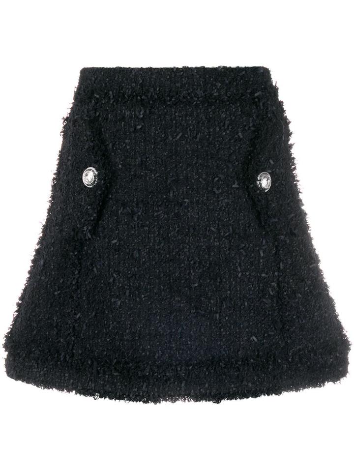 Balmain Textured Mini Skirt - Black