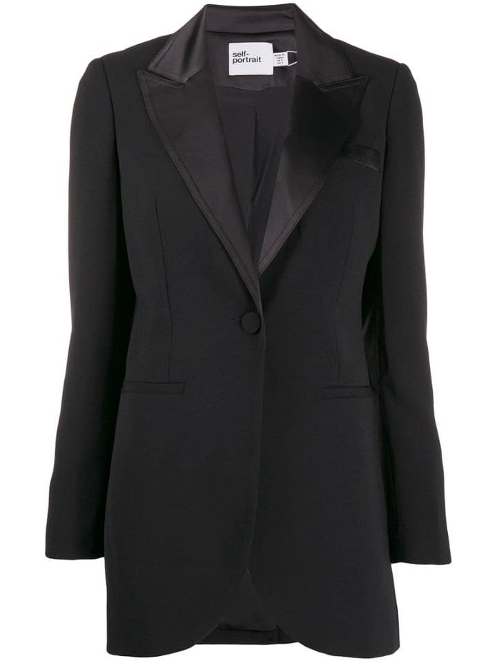Self-portrait Tuxedo Blazer - Black