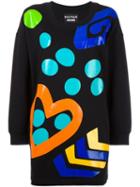 Boutique Moschino Printed Sweatshirt Dress, Women's, Size: 42, Black, Cotton