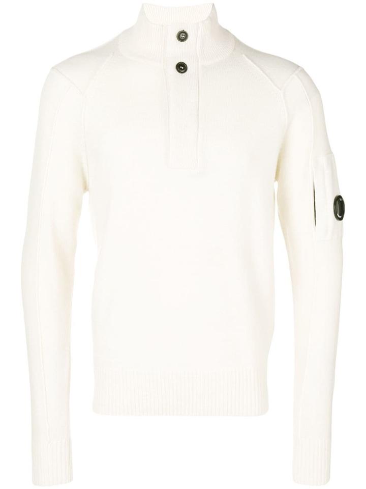 Cp Company Long-sleeve Fitted Sweater - White
