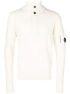 Cp Company Long-sleeve Fitted Sweater - White