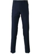 Pt01 Tonal Pattern Tailored Trousers, Men's, Size: 46, Blue, Cotton/elastodiene/virgin Wool