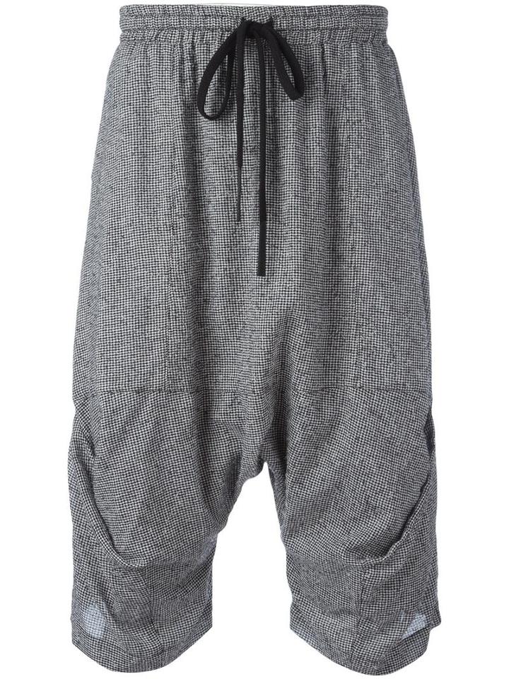 Lost & Found Ria Dunn Drop-crotch Draped Shorts, Men's, Size: Medium, Black, Silk/cotton
