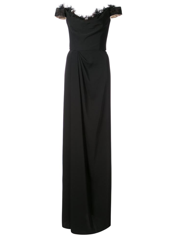 Marchesa Notte Off-shoulder Maxi Dress - Black