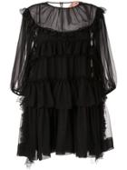 Nº21 Ruffle Trim Mini Dress - Black