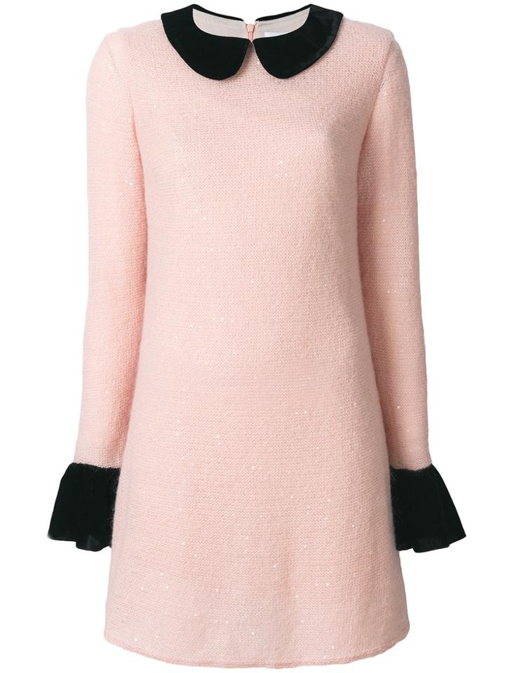 Blanchett Dame Knitted Mini Dress - Pink & Purple