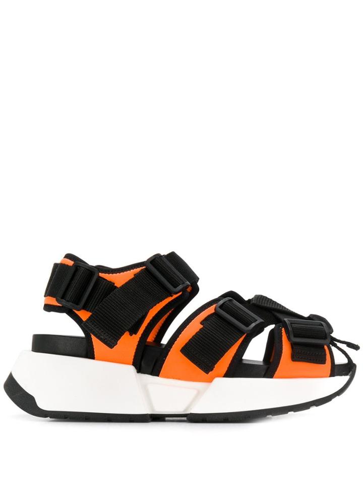 Mm6 Maison Margiela Safety Strap Platform Sandals - Orange