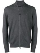 Emporio Armani Zip Front Sweater - Grey