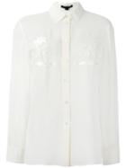 Alexander Wang Palm Embroidered Shirt, Women's, Size: 4, Nude/neutrals, Silk/polyester