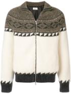 Saint Laurent Zip-up Knitted Jacket - White