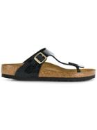 Birkenstock Snake-effect Sandals - Black