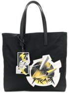 Prada Planet Patch Tote Bag - Black