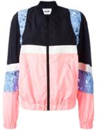 Msgm Lace Zipped Bomber Jacket - Pink & Purple