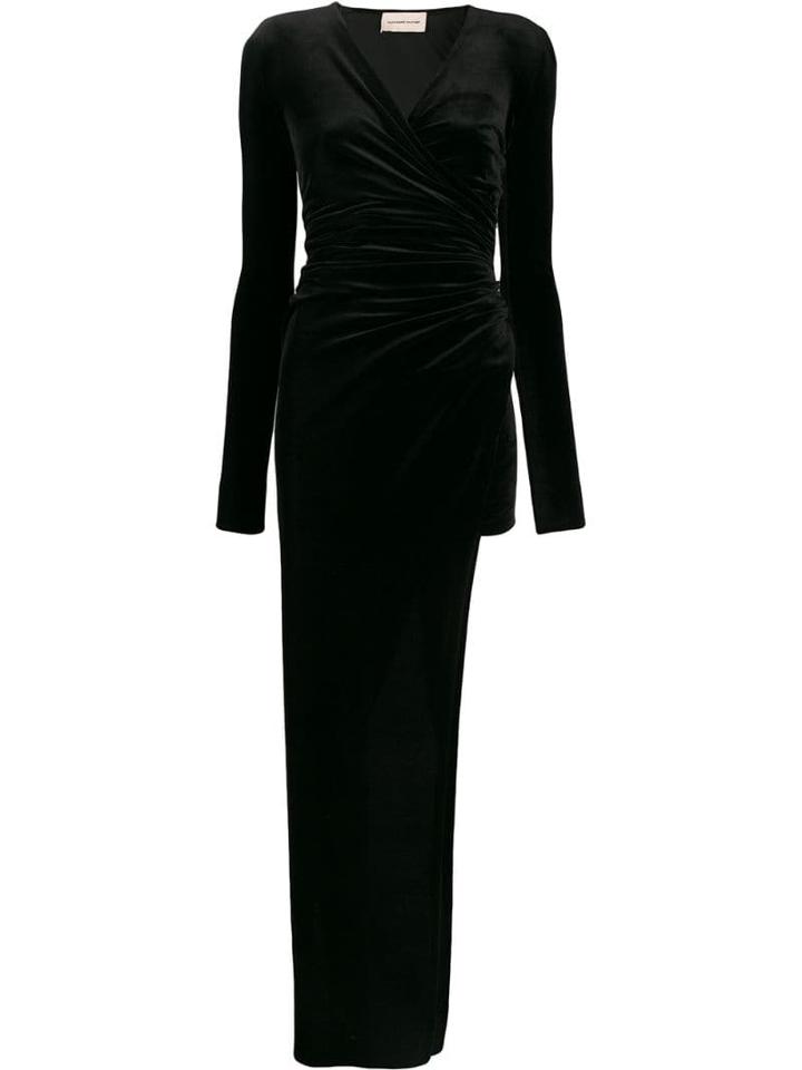 Alexandre Vauthier Ruched Detail Evening Dress - Black