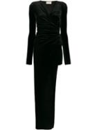Alexandre Vauthier Ruched Detail Evening Dress - Black