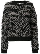 Stella Mccartney Textured Zebra Patterned Sweater - Black