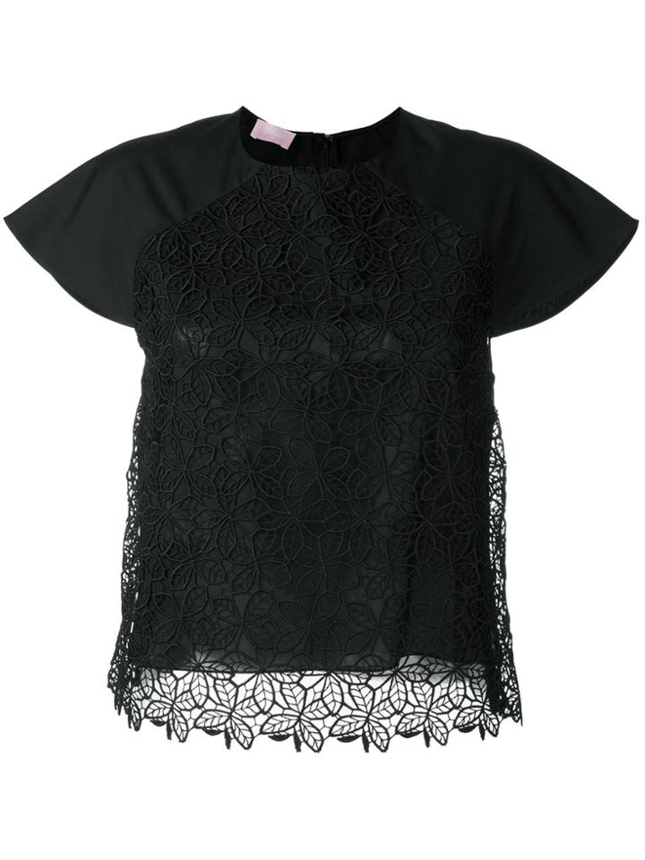 Giamba Lace Front Top - Black