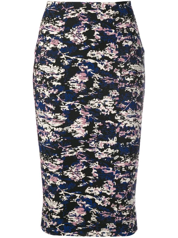 Victoria Beckham Camouflage Jacquard Pencil Skirt - Blue