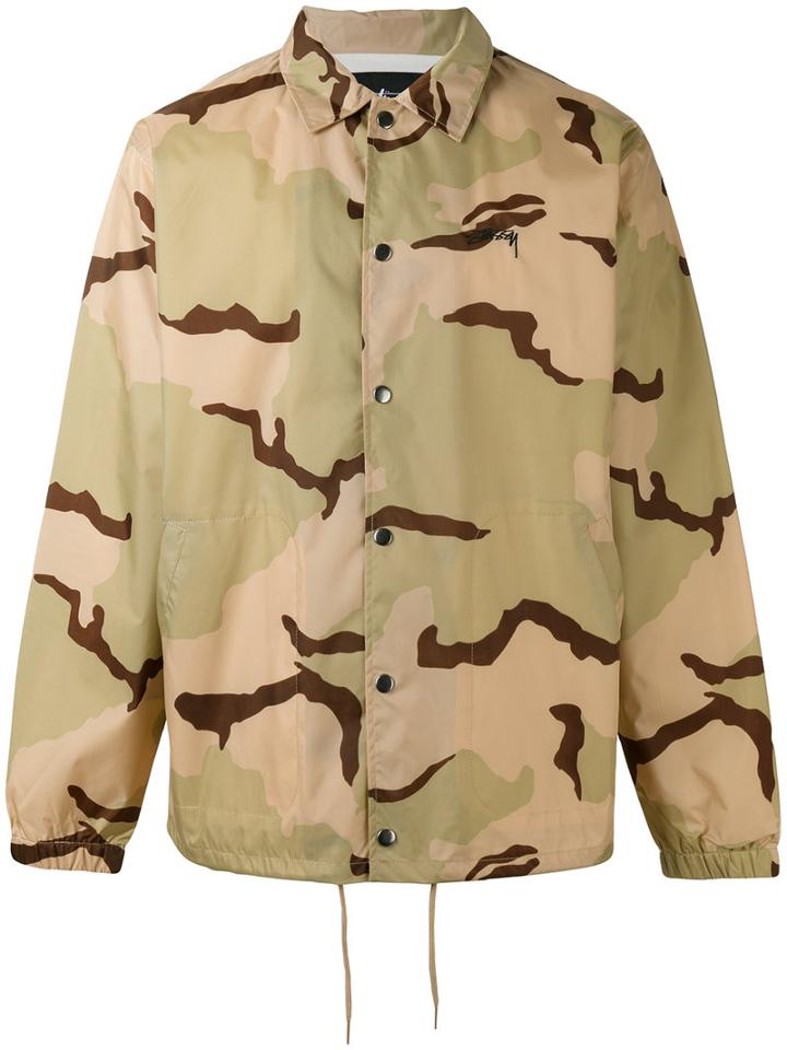 Stussy - Camouflage Print Jacket - Men - Cotton/nylon - M, Nude/neutrals, Cotton/nylon