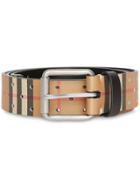 Burberry Perforated Vintage Check Leather Belt - Brown