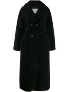 Stand Studio Double Breasted Shearling Coat - Black