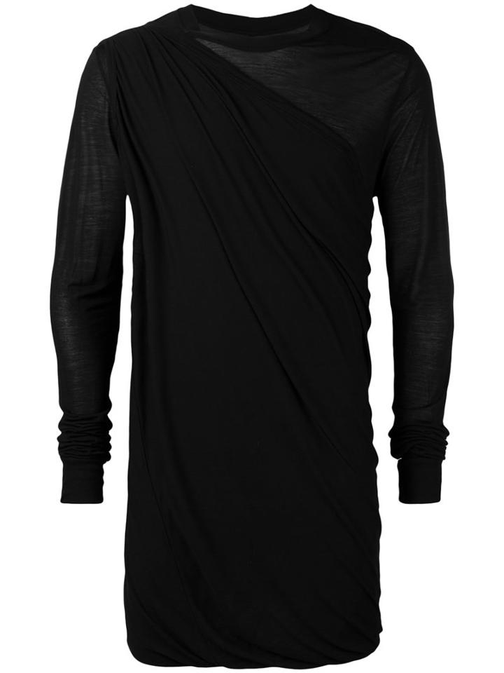 Rick Owens Drkshdw Draped Top, Men's, Size: Medium, Black, Viscose