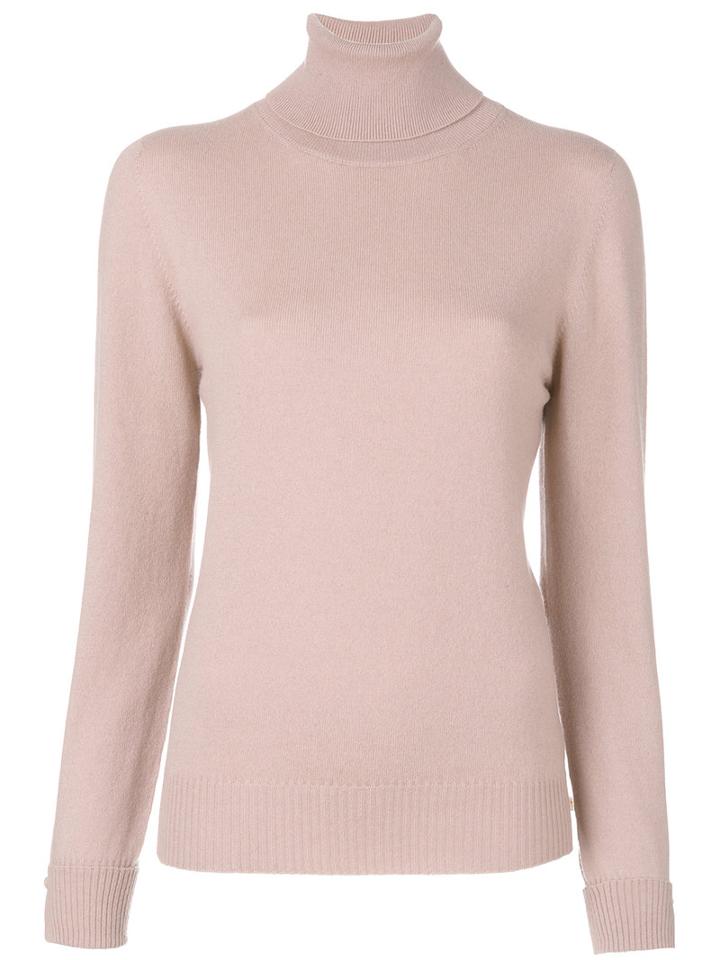 Agnona - Turtleneck Slim-fit Jumper - Women - Cashmere - 40, Pink/purple, Cashmere