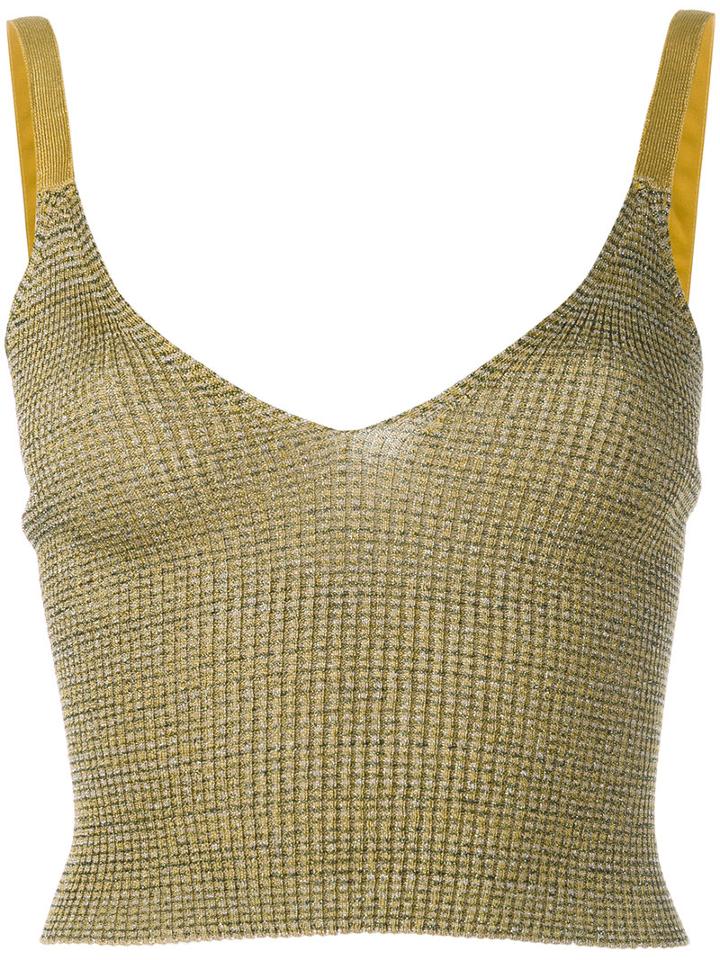 Kenzo Knitted Tank, Women's, Size: Medium, Green, Viscose/polyester/metallized Polyester