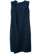 Armani Collezioni Draped Shoulder Shift Dress, Women's, Size: 40, Blue, Polyester