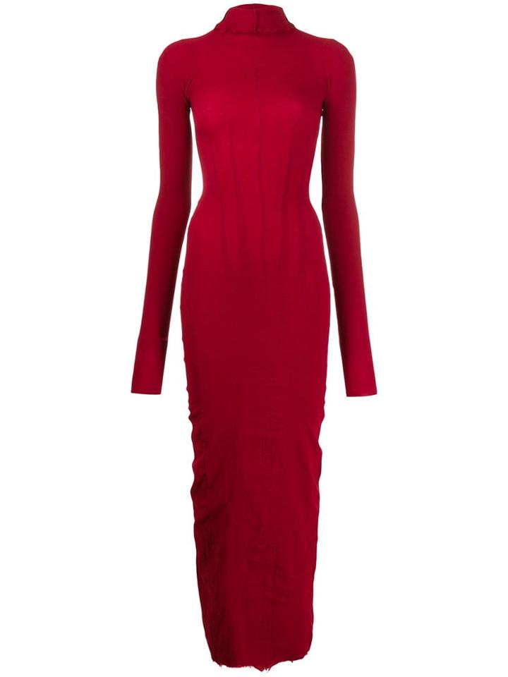 Marc Le Bihan Fitted Turtleneck Dress - Red