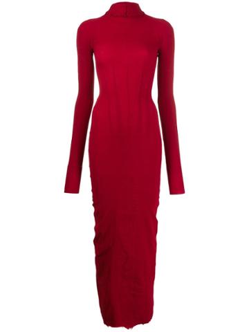 Marc Le Bihan Fitted Turtleneck Dress - Red
