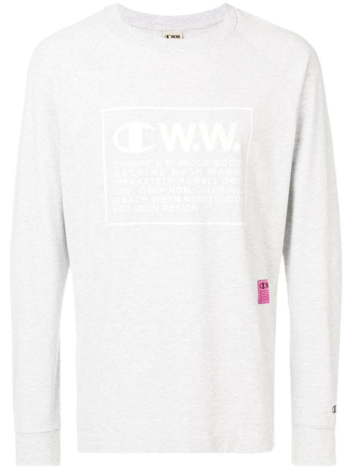 Champion X Wood Wood Logo Long Sleeve T-shirt - Grey