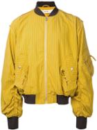 Damir Doma - Striped Bomber Jacket - Men - Cotton/polyamide - S, Yellow/orange, Cotton/polyamide