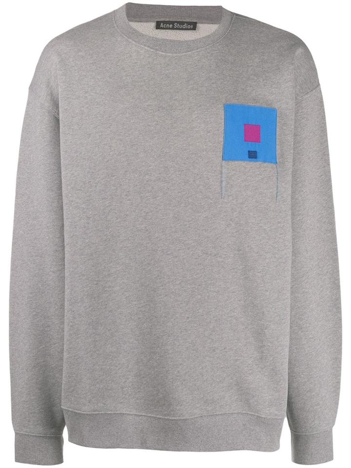 Acne Studios Oversized Face Patch Sweatshirt - Grey