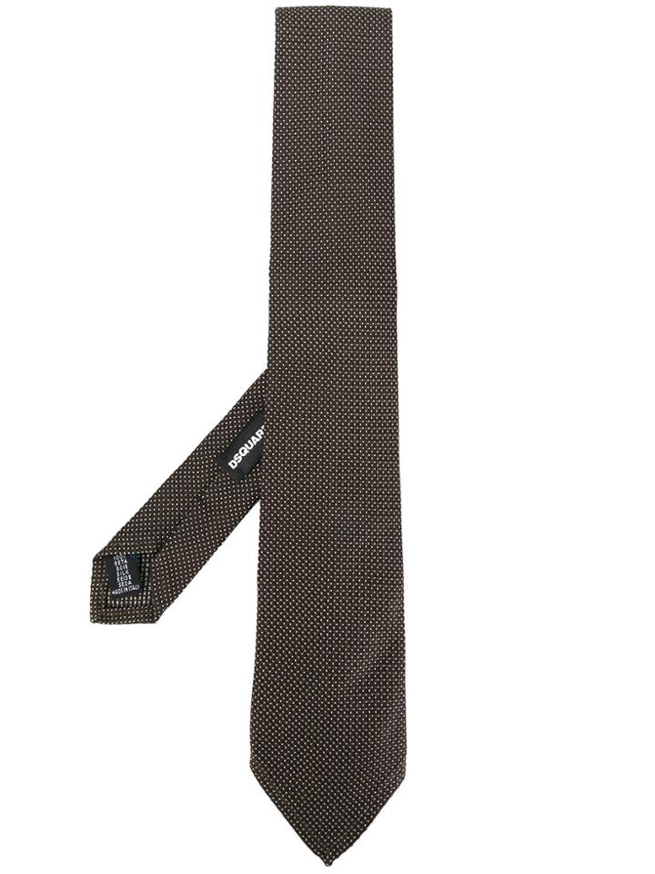 Dsquared2 Woven Dot Tie - Brown