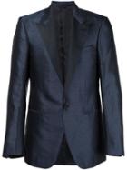 Lanvin Jacquard Tuxedo Jacket, Men's, Size: 46, Blue, Silk