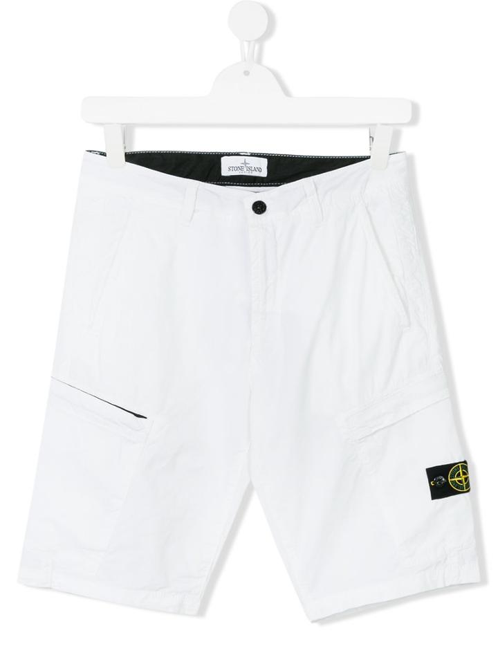 Stone Island Junior - Bermuda Shorts - Kids - Cotton/spandex/elastane - 14 Yrs, White