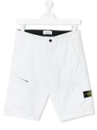 Stone Island Junior - Bermuda Shorts - Kids - Cotton/spandex/elastane - 14 Yrs, White
