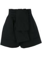 Msgm Knot Front Shorts - Black